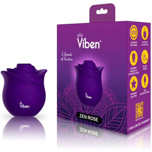 Zen Rose - Violet - Handheld Rose Clitoral and Nipple Stimulator