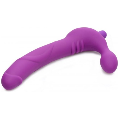 Royal Revolver Vibrating Strapless Strap- on Dildo - Purple