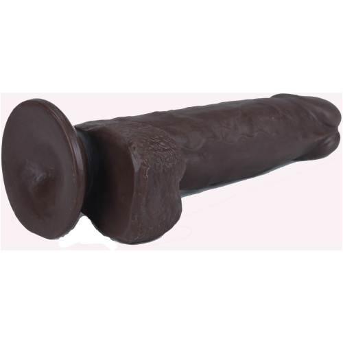 Get Lucky 7.5 Inch Real Skin Dildo - Dark Brown