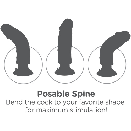 King Cock 7-Inch Vibrating Cock - Brown
