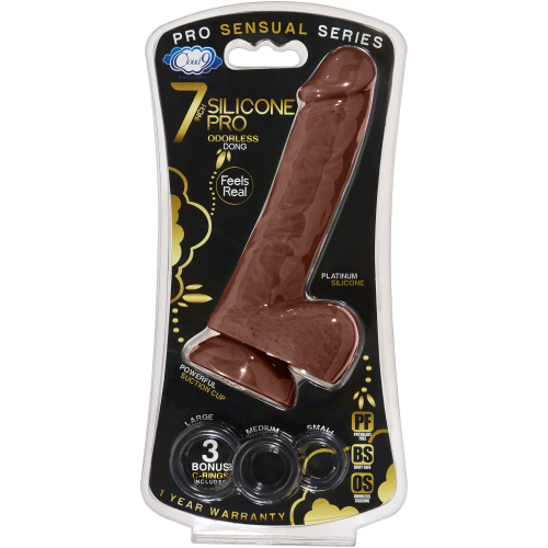 7 Inch Silicone Pro Odorless Dong - Brown