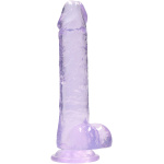 8 Inch Realistic Dildo With Balls - Purple