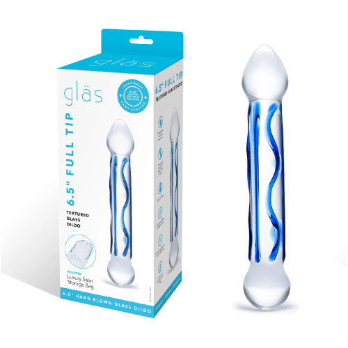 6.5 Inch Full Tip Textured Glass Dildo