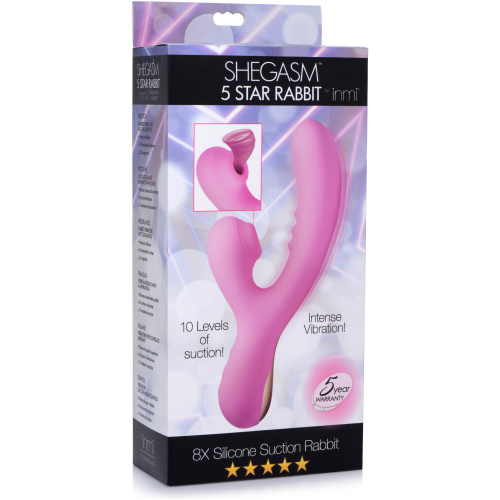8x Silicone Suction Rabbit - Pink