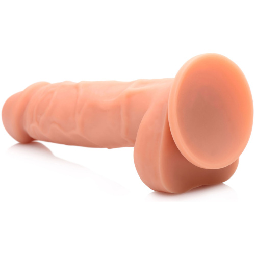 Power Pecker 7 Inch Silicone Dildo With Balls - Flesh