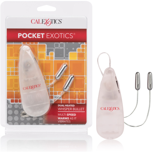 Pocket Exotics Dual Heated Whisper Bullets - Clear