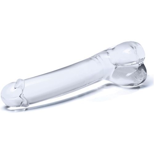 7 Inch Realistic Curved Glass G-Spot Dildo - Clear