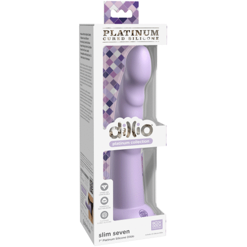 Dillio Platinum - Slim Seven 7 Inch Dildo - Purple