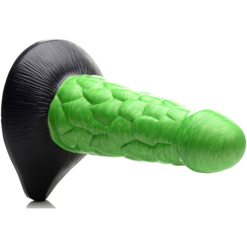Radioactive Reptile Thick Scaly Silicone Dildo - Green