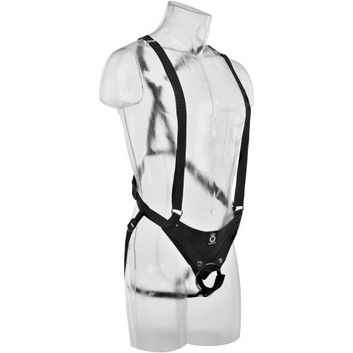 King Cock 12 Inch Hollow Strap-on Suspender System - Flesh