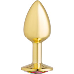 Cloud 9 Novelties Anal Gems Jeweled Gold Chromed Anal Plug - Small