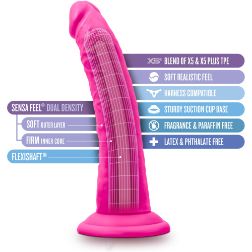 Au Naturel - Bold - Jack - 7 Inch Dildo - Pink
