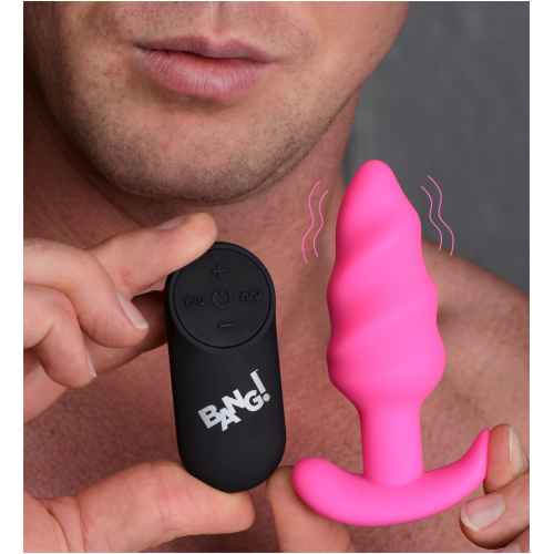 21x Silicone Swirl Plug With Remote - Pink