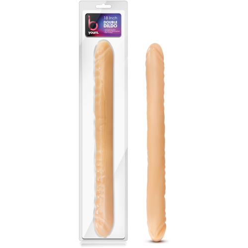 B Yours 18 Inch Double Dildo - Beige