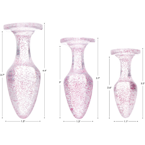 Glitter Gem Anal Plug Set - Pink