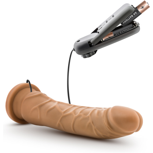 Dr. Skin - 8.5 Inch Vibrating Realistic Cock With Suction Cup - Mocha