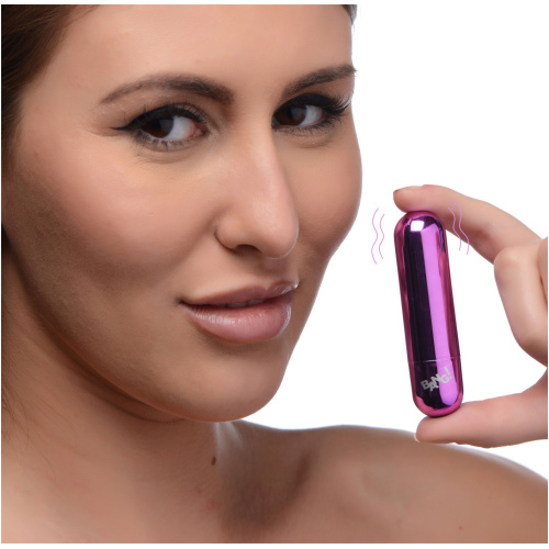 10x Rechargeable Vibrating Metallic Bullet - Purple