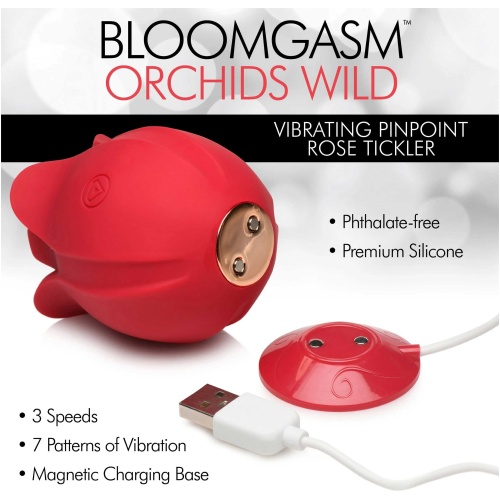 Orchids Wild Vibrating Pinpoint Rose Tickler - Red