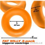 Fat Willy 3-Pack Jumbo Cockring - Orange