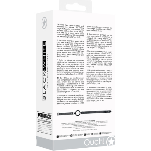 Silicone Ring Gag With Adjustable Bonded Leather Staps - Black