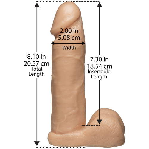 Vac-U-Lock 8 Inch Realistic Cock - White