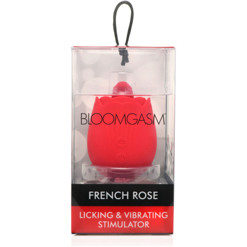 Bloomgasm - French Rose Licking and Vibrating Stimulator - Red