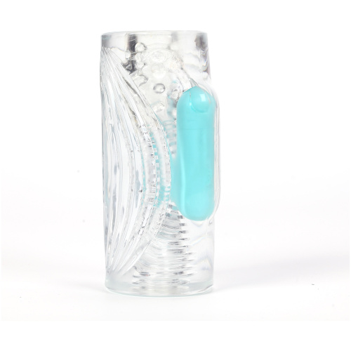 Aster Vibrating Male Masturbator With Bullet - Clear