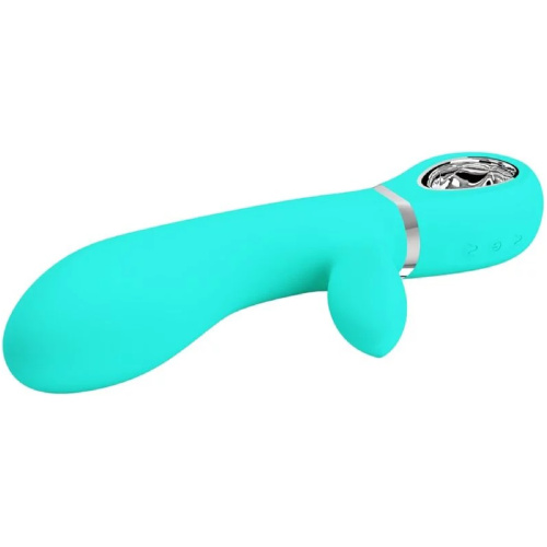 Thomas Super Soft Silicone Rabbit Vibrator - Turquoise