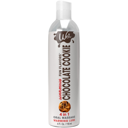 Wet Warming Fun Flavors - Chocolate Cookie - 4 in  1 Lubricant 4 Oz