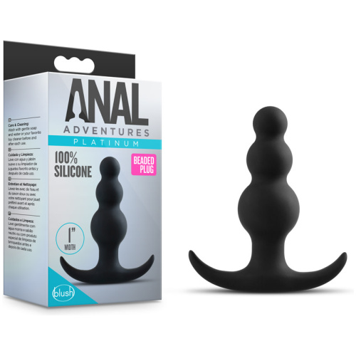 Anal Adventures Platinum - Beaded Plug - Black