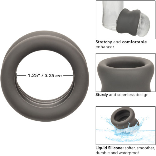 Alpha Liquid Silicone Scrotum Ring - Gray Gray