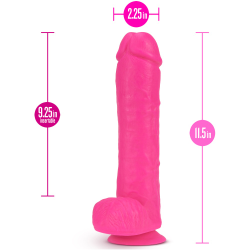 Neo - 11 Inch Dual Density Dildo - Neon Pink