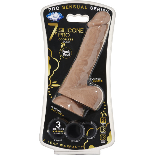 7 Inch Silicone Pro Odorless Dong - Tan