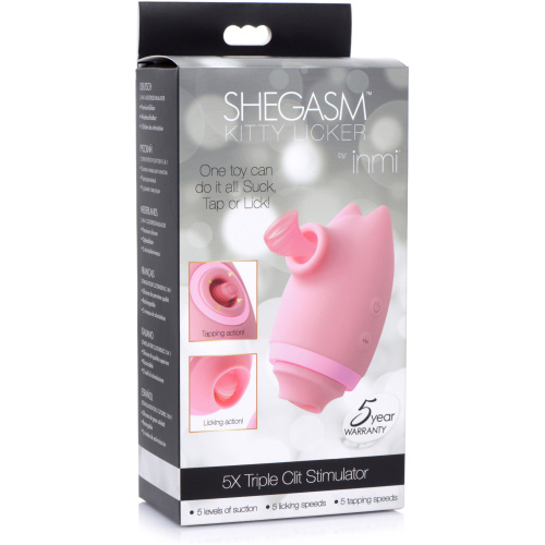 Shegasm Kitty Licker 5x Triple Clit Stimulator - Pink