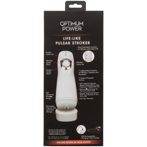 Optimum Power Lifelike Pulsar Stroker - White