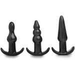 4 Piece Vibrating Anal Plug Set - Black