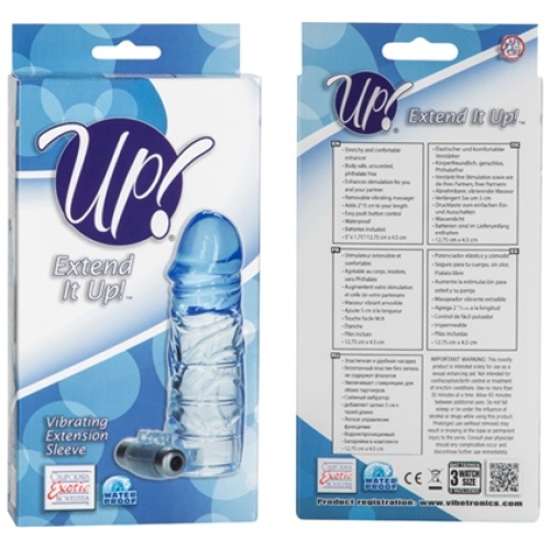 Up Extended It Up Vibrating Extension Sleeve - Blue