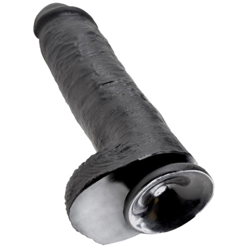 King Cock 11 Inch With Balls - Black