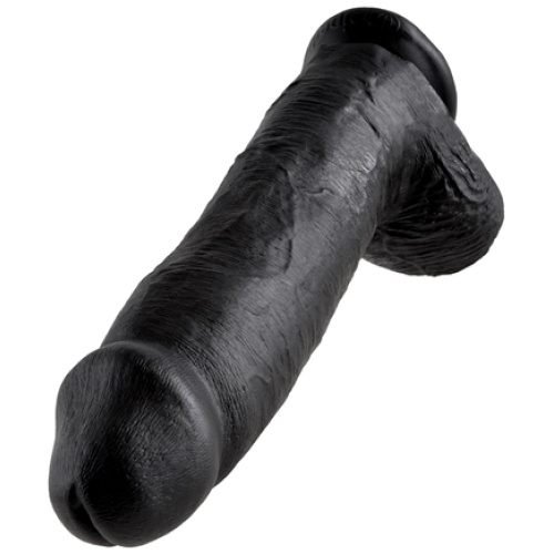 King Cock 12 Inch Cock With Balls - Black