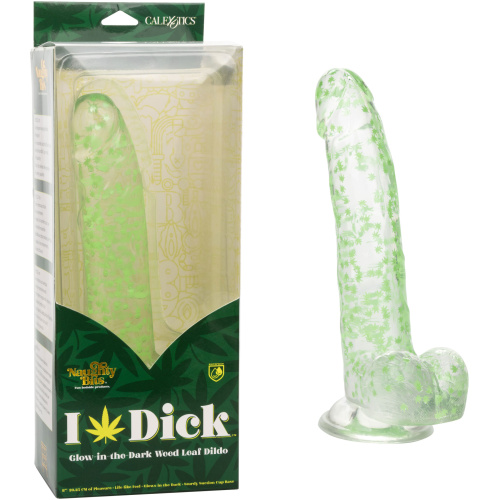 Naughty Bits I Leaf Dick Glow-in-the-Dark Weed Leaf Dildo - Glow in the Dark