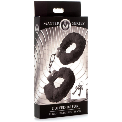 Cuffed in Fur Furry Handcuffs - Black