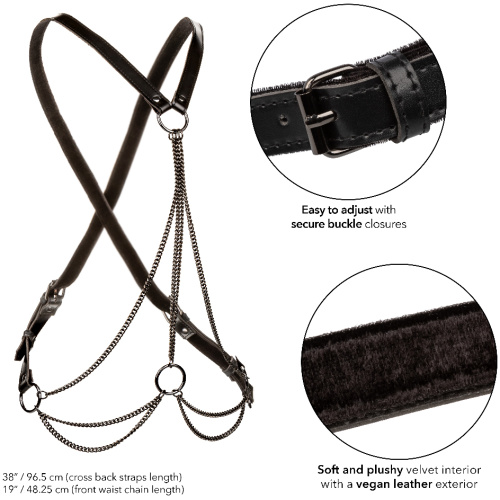 Euphoria Collection Plus Size Multi Chain Harness - Black