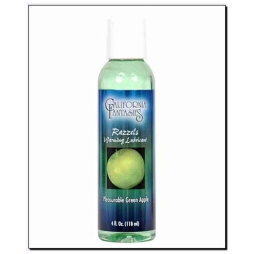 Razzels Warming Lubricant - Pleasurable Green Apple - 4 Oz. Bottle