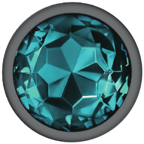 Cheeky Charms-Gunmetal Metal Butt Plug- Round-Teal-Large