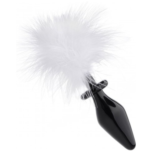 Fluffer Bunny Tail Glass Anal Plug