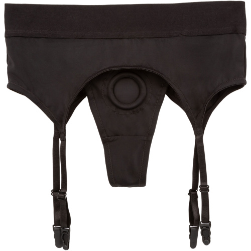 Boundless Thong With Garter - S/m - Black