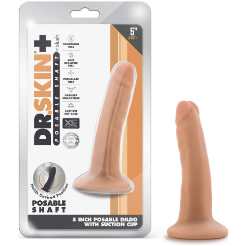 Dr. Skin Plus - 5 Inch Posable Dildo - Vanilla