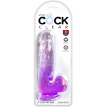 King Cock Clear 6 Inch With Balls - Purple