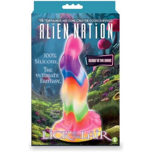 Alien Nation Lick of the Lair Silicone Glow in the Dark Creature Dildo - Multicolor