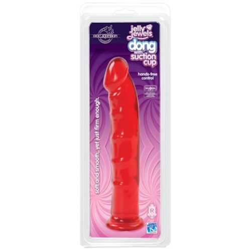 Jelly Jewels - Dong With Suction Cup - Red